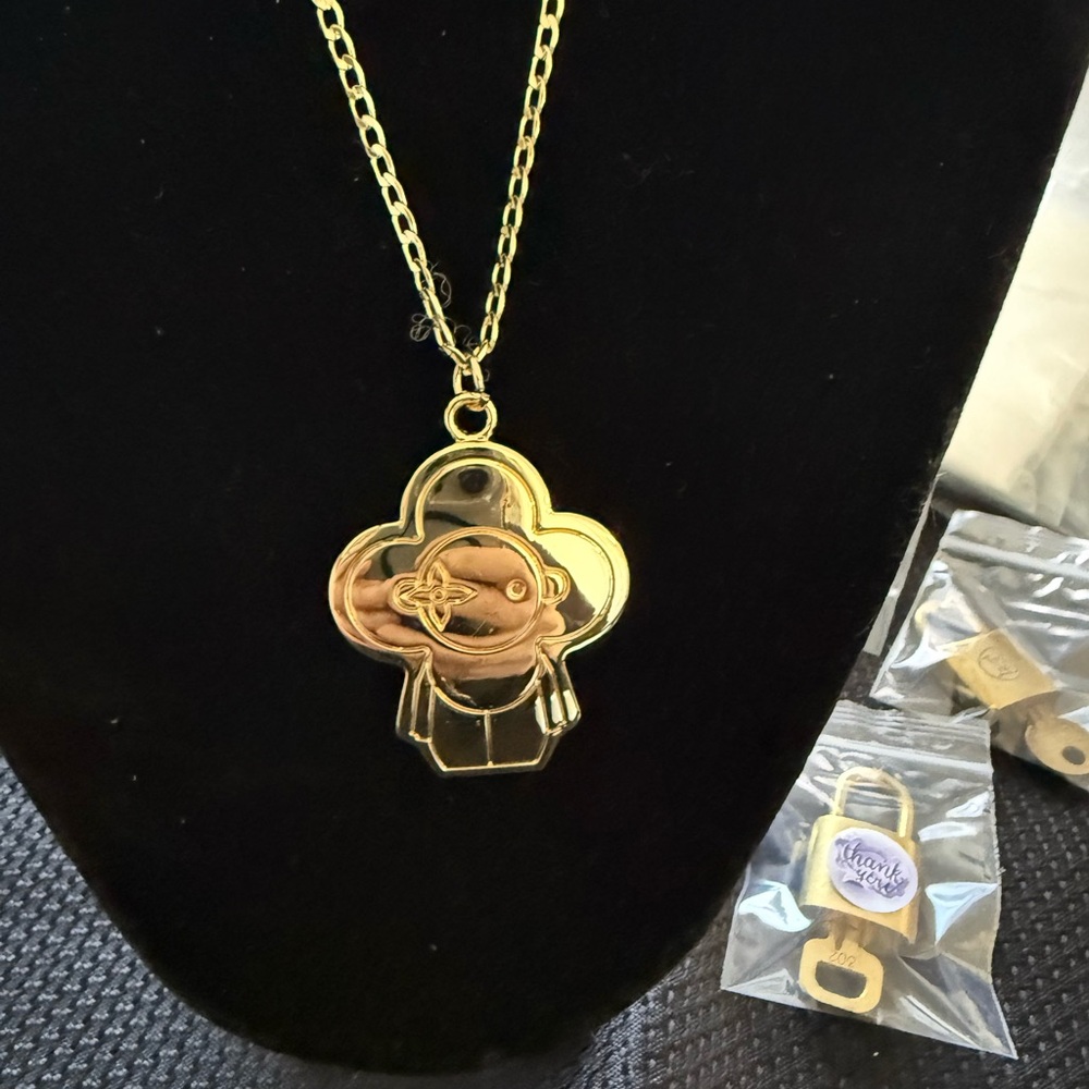 Fashion Gold Toned Vivienne Charm Necklace - Picture 3 of 8